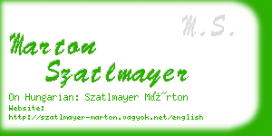 marton szatlmayer business card